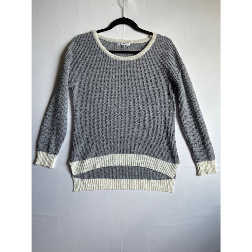 FATE Country Blue Waffle Knit High-Low Crewneck Sweater Size Medium